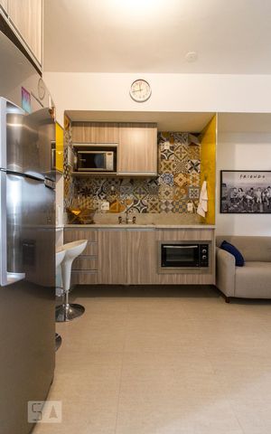 Studio à venda com 35m², 1 quarto e 1 vagaCozinha 