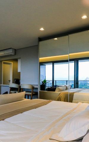 Studio para alugar com 46m², 1 quarto e 1 vagaQuarto