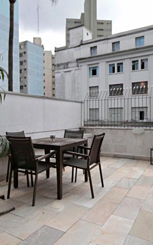 Studio à venda com 55m², 1 quarto e sem vagaVaranda