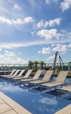 Studio à venda com 44m², 1 quarto e 1 vagaPiscina