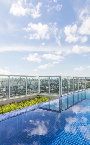 Studio à venda com 44m², 1 quarto e 1 vagaPiscina