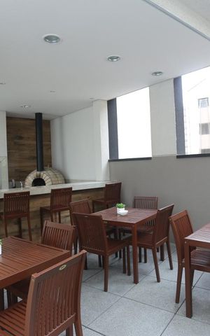 Studio para alugar com 35m², 1 quarto e 1 vagaChurrasqueira