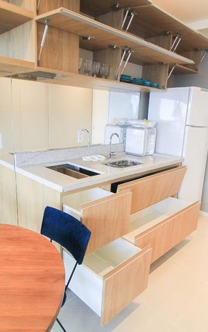 Studio para alugar com 40m², 1 quarto e 1 vaga Studio para alugar com 40m², 1 quarto e 1 vagaCozinha - Armários