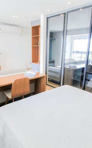 Studio para alugar com 43m², 1 quarto e 1 vagaQuarto