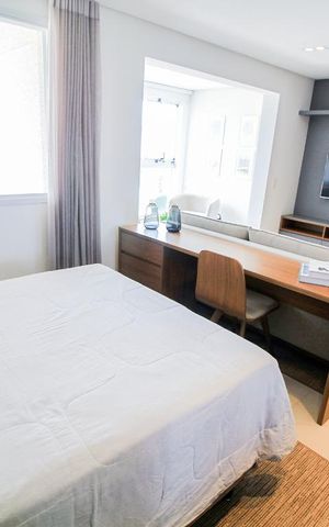 Studio para alugar com 43m², 1 quarto e 1 vagaQuarto