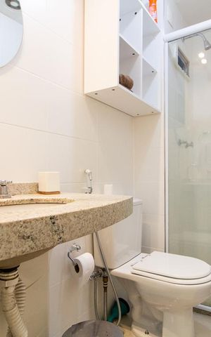 Apartamento para alugar com 48m², 1 quarto e 1 vaga Apartamento para alugar com 48m², 1 quarto e 1 vagaBanheiro