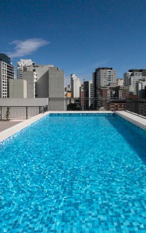 Studio à venda com 37m², 1 quarto e 1 vagaPiscina