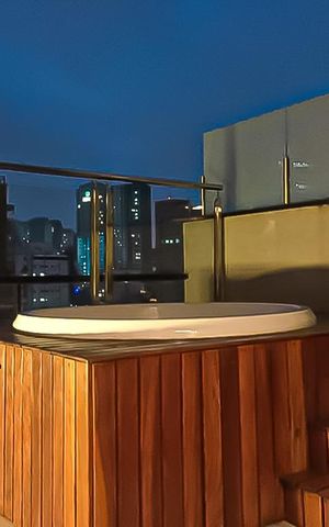 Studio à venda com 56m², 1 quarto e 1 vagaVaranda com Jacuzzi