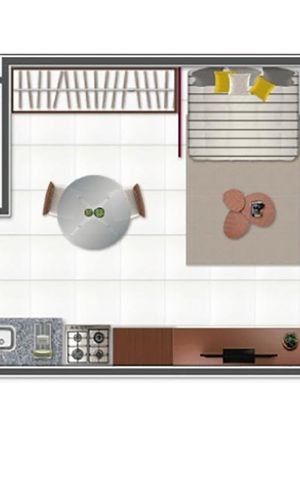Studio à venda com 28m², 1 quarto e sem vaga Studio à venda com 28m², 1 quarto e sem vagaPlanta Baixa