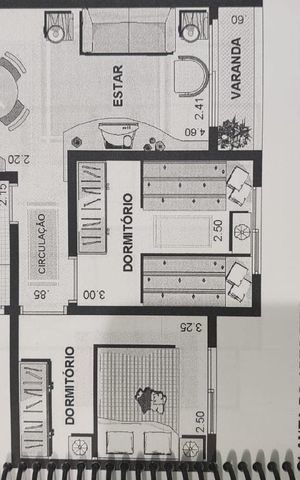 Apartamento à venda com 55m², 2 quartos e 1 vaga Apartamento à venda com 55m², 2 quartos e 1 vagaPlanta