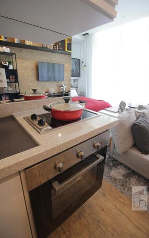 Studio para alugar com 35m², 1 quarto e 1 vagaDetalhe da cozinha