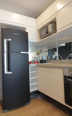 Studio para alugar com 35m², 1 quarto e 1 vagaDetalhe da cozinha
