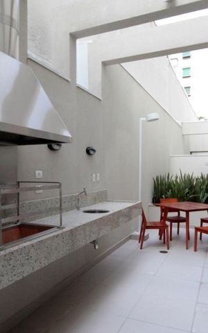Studio à venda com 38m², 1 quarto e sem vagaChurrasqueira