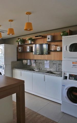 Studio para alugar com 43m², 1 quarto e 1 vagaLavanderia