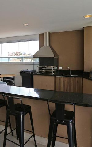 Studio para alugar com 43m², 1 quarto e 1 vagaChurrasqueira