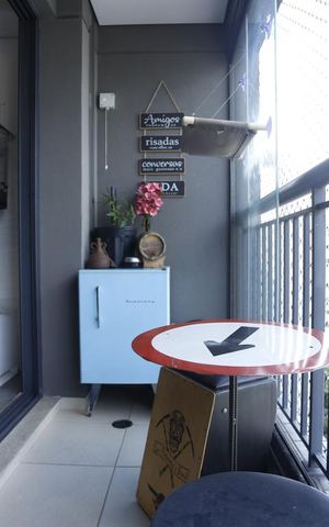 Studio à venda com 40m², 1 quarto e sem vagaVaranda