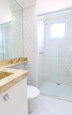 Apartamento à venda com 74m², 2 quartos e 2 vagas Apartamento à venda com 74m², 2 quartos e 2 vagasBanheiro 1