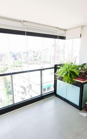 Studio à venda com 31m², 1 quarto e 1 vagaVaranda