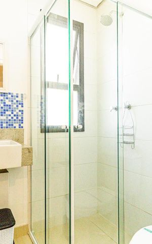 Studio para alugar com 35m², 1 quarto e 1 vaga Studio para alugar com 35m², 1 quarto e 1 vagaBanheiro