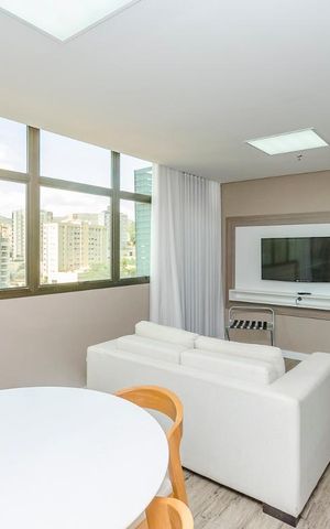 Apartamento para alugar com 52m², 1 quarto e 2 vagasSala