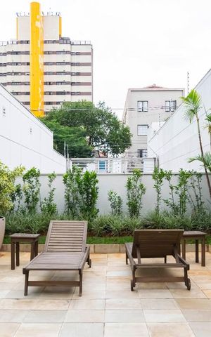 Studio à venda com 38m², 1 quarto e 1 vagaÁrea comum - Área externa