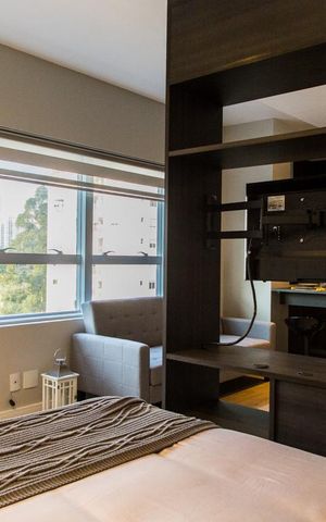 Studio à venda com 44m², 1 quarto e 1 vagaDormitório
