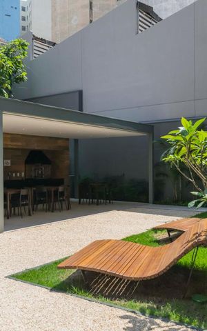 Studio à venda com 26m², 1 quarto e sem vagaÁrea comum - Área externa