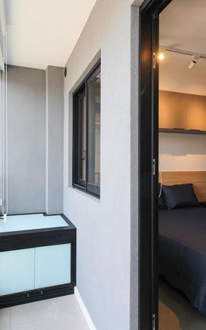 Studio para alugar com 26m², 1 quarto e sem vaga Studio para alugar com 26m², 1 quarto e sem vagaVaranda