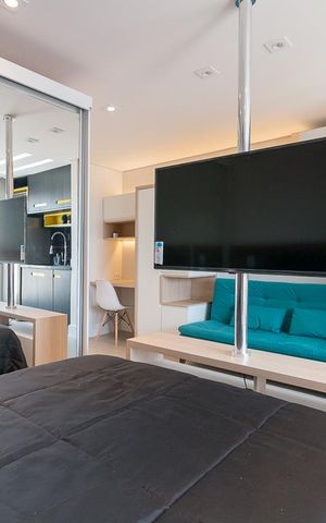 Studio para alugar com 28m², 1 quarto e 1 vagaQuarto