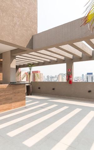 Studio para alugar com 28m², 1 quarto e 1 vagaChurrasqueira e terraço