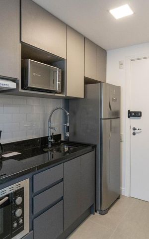 Studio para alugar com 26m², 1 quarto e sem vaga Studio para alugar com 26m², 1 quarto e sem vagaCozinha