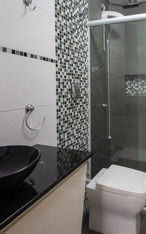 Casa de condomínio para alugar com 140m², 3 quartos e 2 vagasBanheiro 01