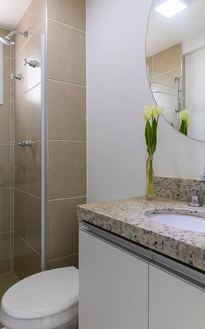 Apartamento à venda com 70m², 3 quartos e 2 vagas Apartamento à venda com 70m², 3 quartos e 2 vagasBanheiro social