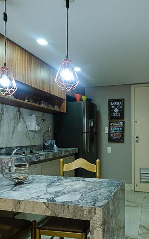 Apartamento para alugar com 56m², 1 quarto e 1 vaga Apartamento para alugar com 56m², 1 quarto e 1 vagaCozinha americana