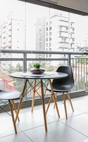 Studio à venda com 31m², 1 quarto e sem vagaVaranda