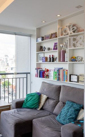 Apartamento para alugar com 37m², 1 quarto e 1 vaga Apartamento para alugar com 37m², 1 quarto e 1 vagaSala de TV/Sacada