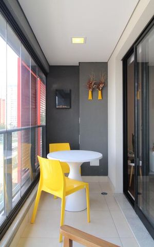 Studio à venda com 38m², 1 quarto e 1 vagaVaranda