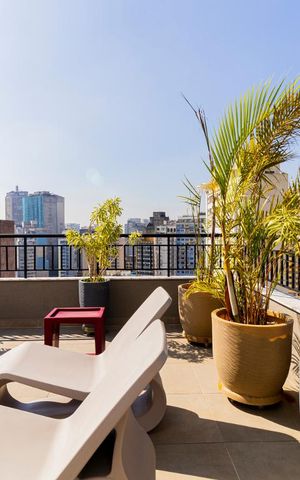 Studio para alugar com 24m², 1 quarto e sem vaga Studio para alugar com 24m², 1 quarto e sem vagaTerraço