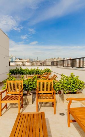 Studio à venda com 26m², 1 quarto e sem vagaTerraço