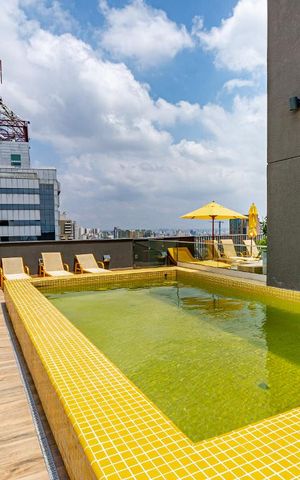 Studio para alugar com 25m², 1 quarto e sem vagaPiscina