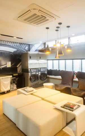 Studio para alugar com 38m², 1 quarto e 1 vagaLavanderia
