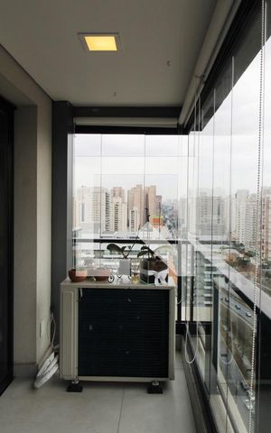 Studio à venda com 46m², 1 quarto e 1 vagaVaranda