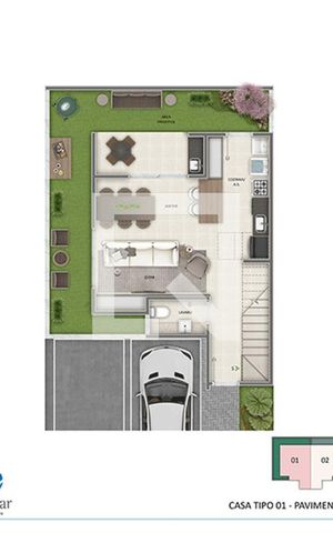 Casa de condomínio à venda com 116m², 3 quartos e 2 vagas