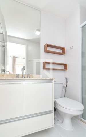 Apartamento para alugar com 45m², 1 quarto e 1 vaga Apartamento para alugar com 45m², 1 quarto e 1 vagaBanheiro do Quarto
