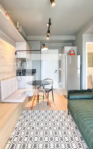 Studio para alugar com 32m², 1 quarto e sem vaga Studio para alugar com 32m², 1 quarto e sem vagaSala