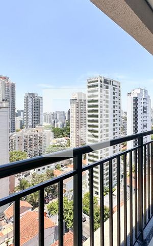 Studio para alugar com 32m², 1 quarto e sem vaga Studio para alugar com 32m², 1 quarto e sem vagaVaranda