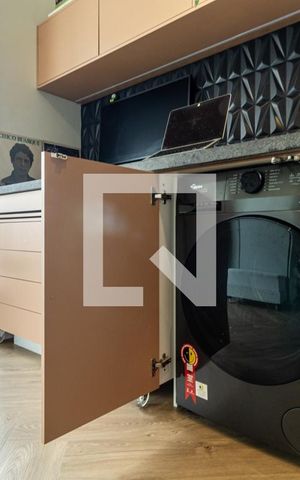 Studio à venda com 43m², 1 quarto e sem vagaCozinha - Lavadora