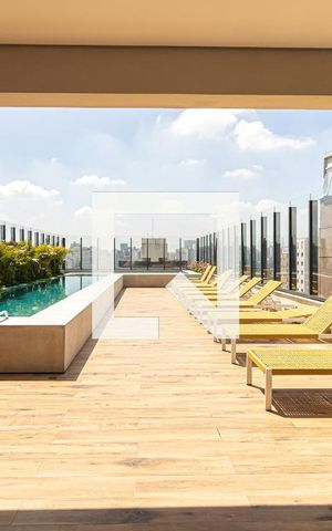 Studio para alugar com 26m², 1 quarto e sem vaga Studio para alugar com 26m², 1 quarto e sem vagaÁrea comum - Piscina