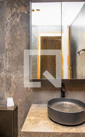 Apartamento à venda com 38m², 1 quarto e sem vaga Apartamento à venda com 38m², 1 quarto e sem vagaBanheiro; Cuba e espelho