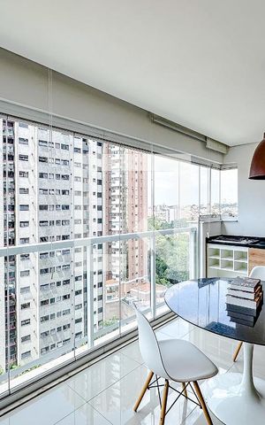 Studio à venda com 52m², 1 quarto e 1 vagaVaranda da Sala/Quarto